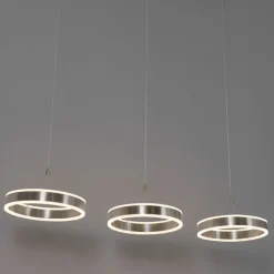QAZQA Hängelampe Stahl länglich inkl. LED 3-Stufen dimmbar 3-Licht - Lyani