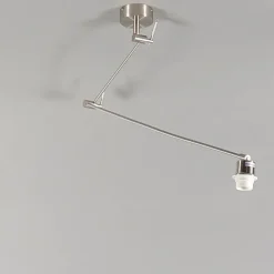 QAZQA Hängelampe Stahl mit Schirm 35 cm taupe verstellbar - Blitz I