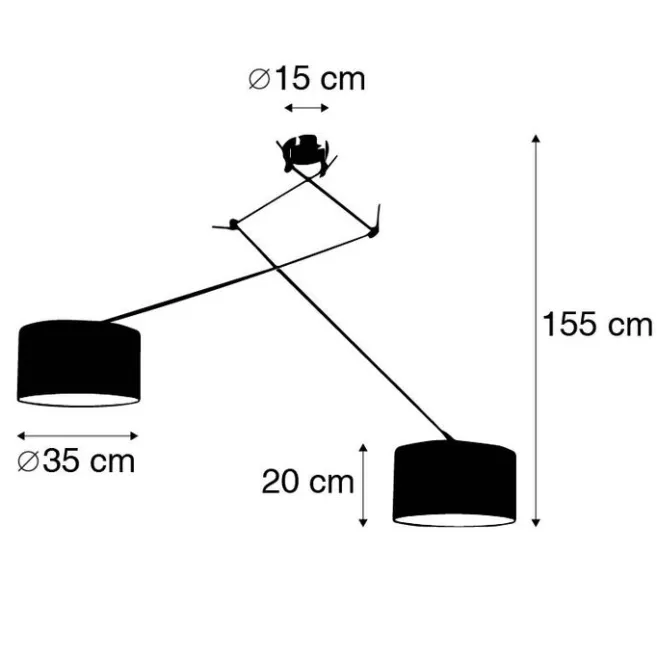 QAZQA Hängelampe Stahl mit Schirm 35 cm hellgrau verstellbar - Blitz II