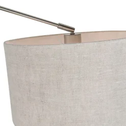 QAZQA Hängelampe Stahl mit Schirm 35 cm hellgrau verstellbar - Blitz II