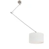 QAZQA Hängelampe Stahl mit Schirm 35 cm weiß verstellbar - Blitz I