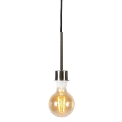 QAZQA Hängelampe Stahl mit schwarzem Kabel - Combi 1