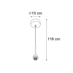 QAZQA Hängelampe Stahl mit schwarzem Kabel - Combi 1