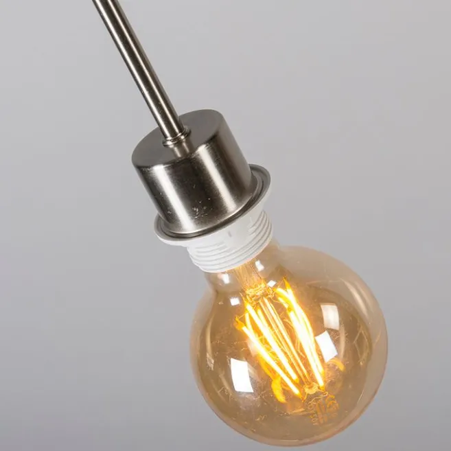 QAZQA Hängelampe Stahl mit schwarzem Kabel - Combi 1