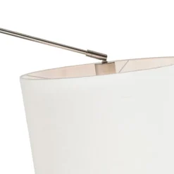 QAZQA Hängelampe Stahl mit zwei Lampenschirmen 35 cm weiß verstellbar - Blitz II