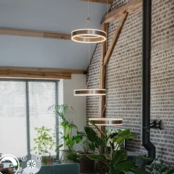 QAZQA Hängelampe Stahl rund inkl. LED 3-Stufen dimmbar 3-Licht - Lyani