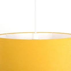 QAZQA Hängelampe weiß mit gelbem Schirm 50 cm - Combi 1