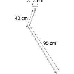 QAZQA Hängeleuchte Stahl ohne Schirm verstellbar - Blitz I