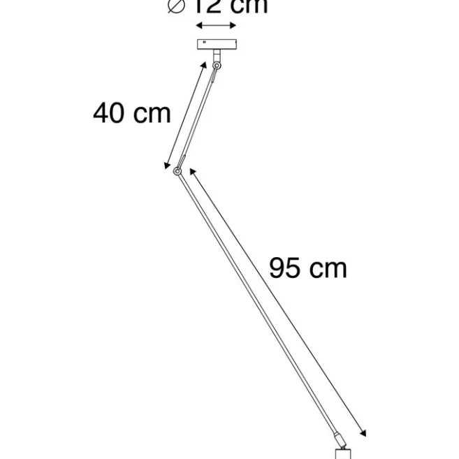 QAZQA Hängeleuchte Stahl ohne Schirm verstellbar - Blitz I