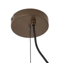 QAZQA Hotel Chic Hängelampe Dunkelbronze mit bernsteinfarbenem Glas - Stavelot