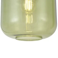 QAZQA Hotel Chic Hängelampe Schwarz mit Gold und Grün Glas 3-Licht - Zuzanna