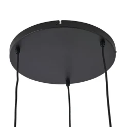 QAZQA Hotel Chic Hängelampe Schwarz mit Gold und Grün Glas 3-Licht - Zuzanna