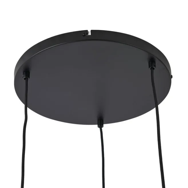 QAZQA Hotel Chic Hängelampe Schwarz mit Gold und Grün Glas 3-Licht - Zuzanna