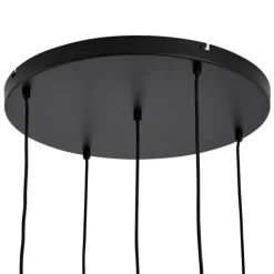 QAZQA Hotel Chic Hängelampe Schwarz und Gold mit grünem Glas 5-Lichter - Zuzanna