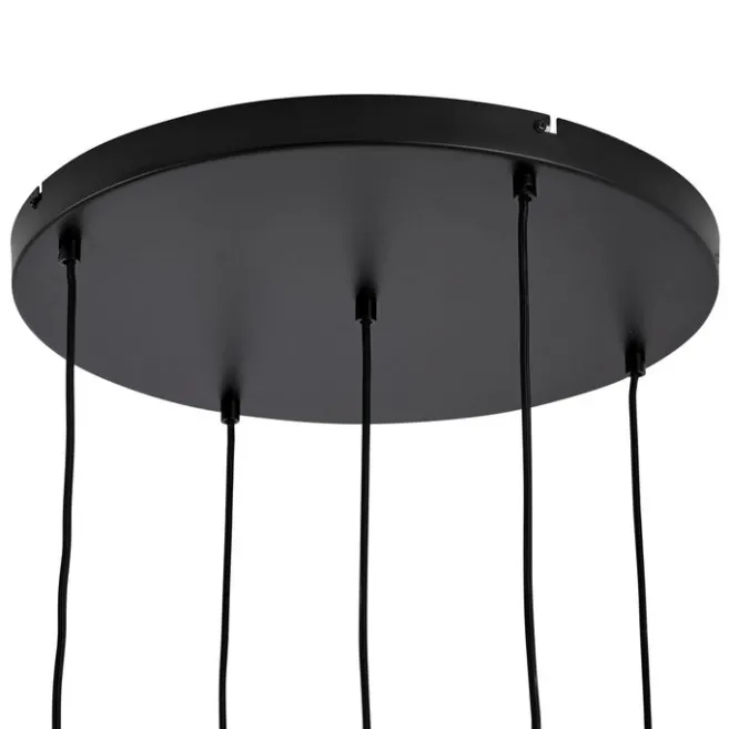 QAZQA Hotel Chic Hängelampe Schwarz und Gold mit grünem Glas 5-Lichter - Zuzanna