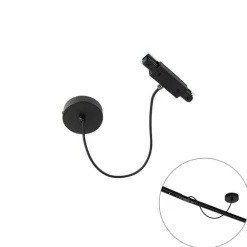 QAZQA I Stromversorgung mit runder Montageplatte für 1-Phasenschiene schwarz - Iconic