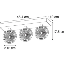 QAZQA Industrial spot grau verstellbar 3-flammig - Go