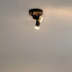 QAZQA Industrial Spot schwarz kippbar rund - Jeany 2