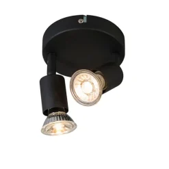 QAZQA Industrial Spot schwarz kippbar rund - Jeany 2