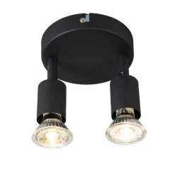 QAZQA Industrial Spot schwarz kippbar rund - Jeany 2