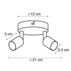 QAZQA Industrial Spot schwarz kippbar rund - Jeany 2