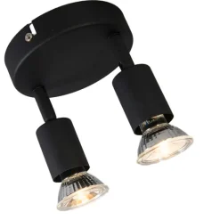 QAZQA Industrial Spot schwarz kippbar rund - Jeany 2