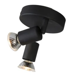 QAZQA Industrial Spot schwarz kippbar rund - Jeany 2