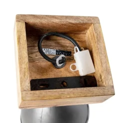 QAZQA Industrie Spot schwarz mit Mangoholz 18 cm - Mangos