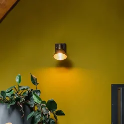 QAZQA Industriedeckenstrahler Bronze mit Holz 18 cm - Mangos