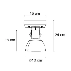 QAZQA Industriedeckenstrahler Bronze mit Holz 18 cm - Mangos