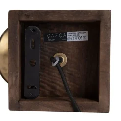 QAZQA Industriedeckenstrahler Bronze mit Holz 18 cm - Mangos
