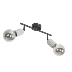 QAZQA Industriefleck schwarz mit Beton 2-Licht - Pedra