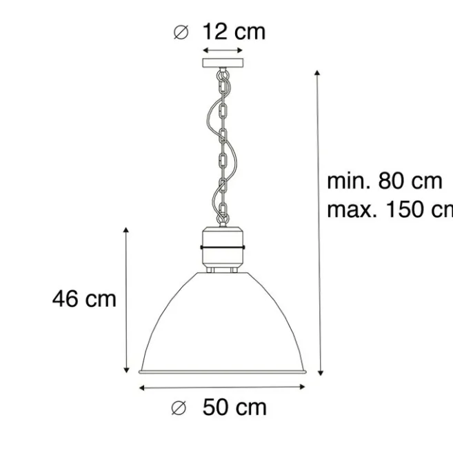 QAZQA Industrie-Hängelampe Rostbraun - Flynn