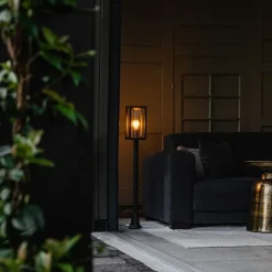 QAZQA Industrielle Außenlaterne schwarz 100 cm IP44 - Charlois