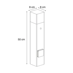 QAZQA Industrielle Außenleuchte Rostbraun mit Rauchglas 50cm mit Dämmerungssensor - Dänemark