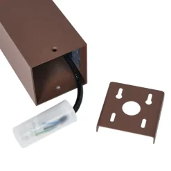 QAZQA Industrielle Außenleuchte Rostbraun mit Rauchglas 70cm mit Dämmerungssensor IP44 - Dänemark