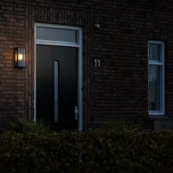 QAZQA Industrielle Außenwandlampe schwarz IP44 mit Glas - Rotterdam