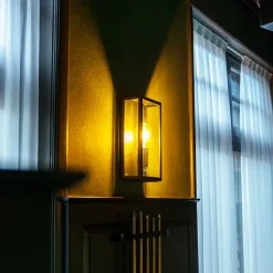 QAZQA Industrielle Außenwandlampe schwarz IP44 mit Glas - Rotterdam