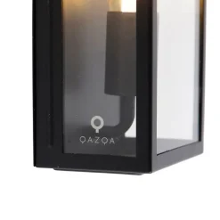 QAZQA Industrielle Außenwandlampe schwarz IP44 mit Glas - Rotterdam