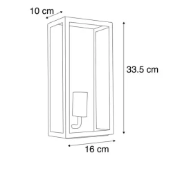 QAZQA Industrielle Außenwandlampe schwarz IP44 mit Glas - Rotterdam