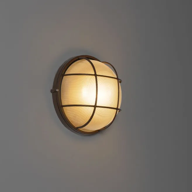 QAZQA Industrielle Außenwandleuchte rostbraun IP44 - Hanneke