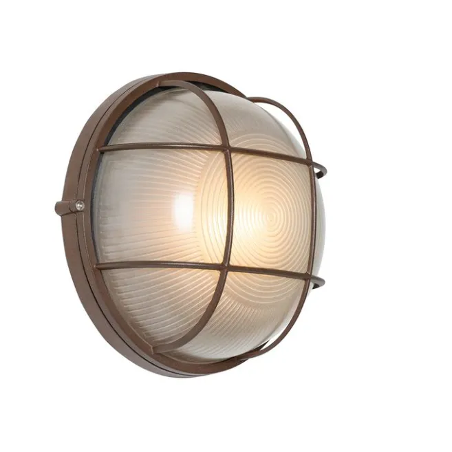 QAZQA Industrielle Außenwandleuchte rostbraun IP44 - Hanneke