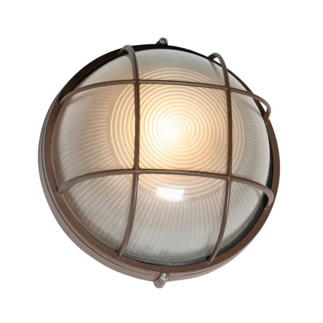 QAZQA Industrielle Außenwandleuchte rostbraun IP44 - Hanneke