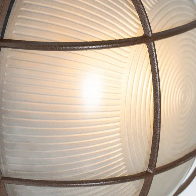 QAZQA Industrielle Außenwandleuchte rostbraun IP44 - Hanneke