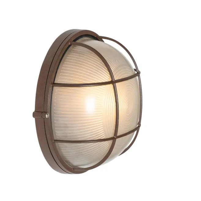 QAZQA Industrielle Außenwandleuchte rostbraun IP44 - Hanneke