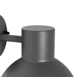 QAZQA Industrielle Außenwandleuchte dunkelgrau rund IP44 - Natas