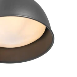 QAZQA Industrielle Außenwandleuchte dunkelgrau rund IP44 - Natas