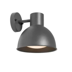 QAZQA Industrielle Außenwandleuchte dunkelgrau rund IP44 - Natas