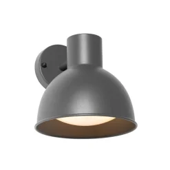 QAZQA Industrielle Außenwandleuchte dunkelgrau rund IP44 - Natas