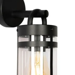 QAZQA Industrielle Außenwandleuchte schwarz IP44 - Ruben